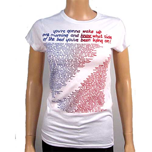 Wake Up WOMEN'S t-shirt in blue and red