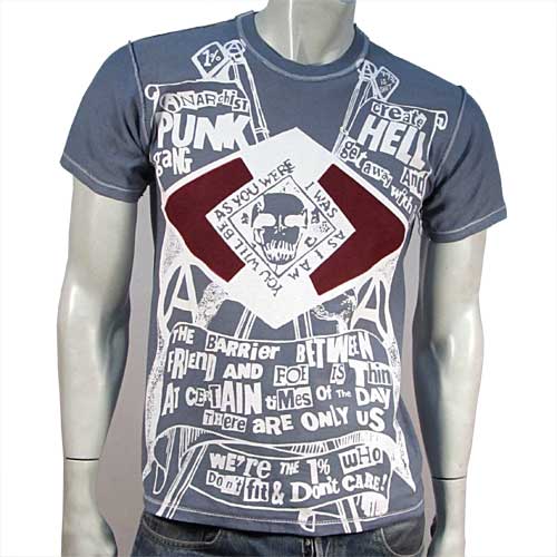 Anarchist Punk in white on grey T-SHIRT