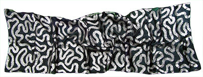 Silk scarf in black with silver print - 135cms x 35cms