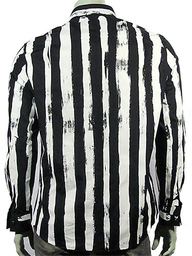 Striped black shirt in white