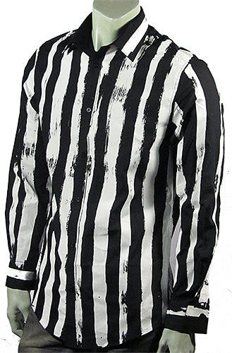 Striped black shirt in white