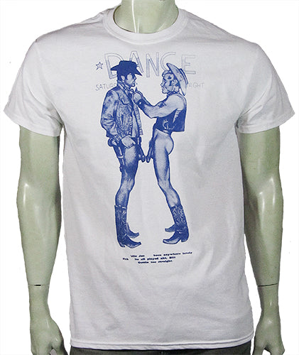 Cowboys in blue on white T-SHIRT or MUSLIN
