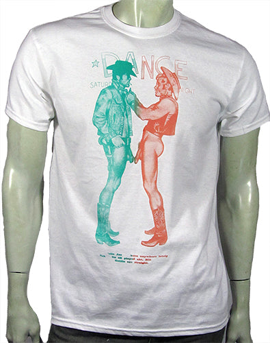 Cowboys white t-shirt in green and orange