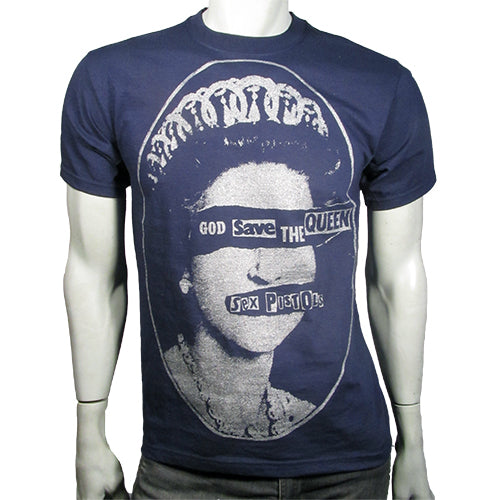 Giant Blind Queen on blue t-shirt