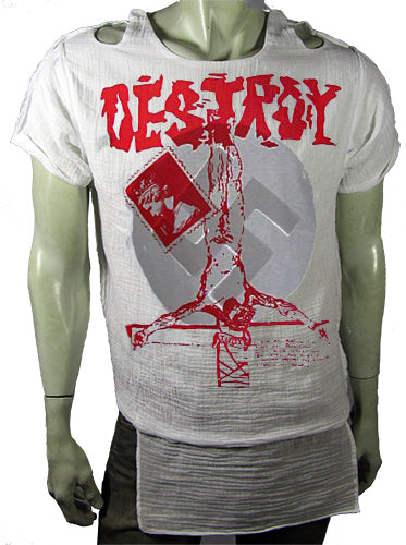 Destroy in red and grey muslin (short sleeve)