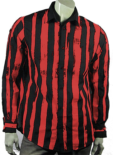 Striped black shirt in red