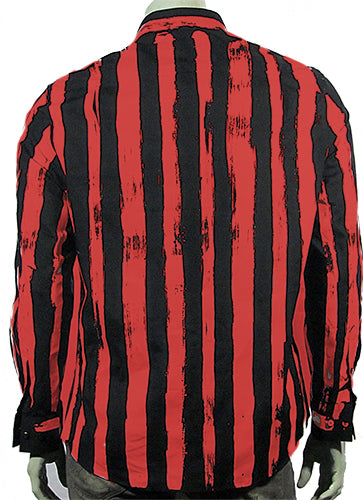 Striped black shirt in red