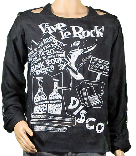 Vive le Rock in white on black T-SHIRT or MUSLIN