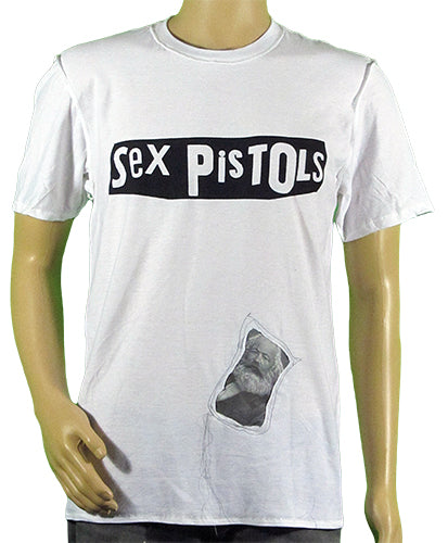 Sex Pistols white t-shirt with Marx patch