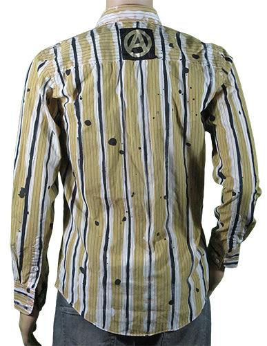 SALE: 14.5" collar.  Romance of Anarchy brown and black striped shirt