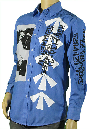 SALE: 14.5" collar.  Blue Sid Vicious shirt