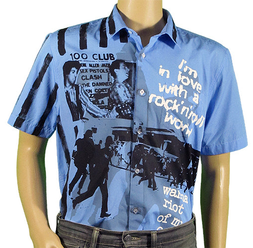 Riot of my Own blue short sleeved shirt