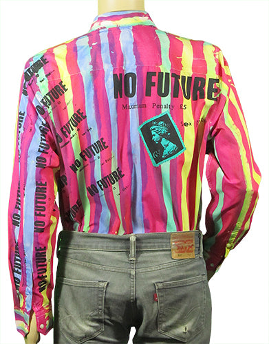 No Future pink striped shirt