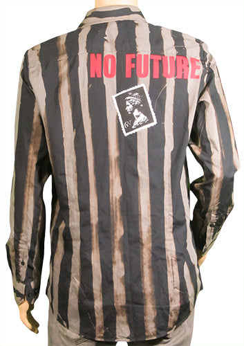 For soldiers black and grey striped shirt with patches