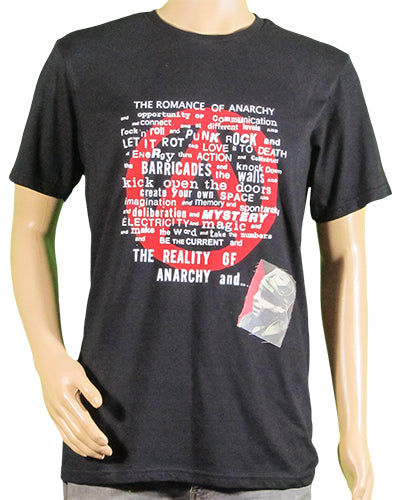 Romance of Anarchy black t-shirt with Durutti patch