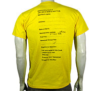 Bowie Fan Club yellow t-shirt