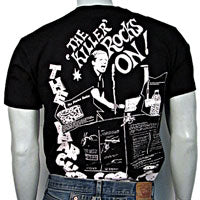 Vive le Rock white print on black T-SHIRT or MUSLIN