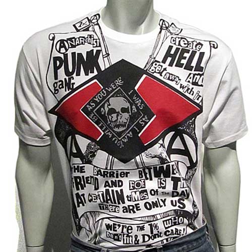 Anarchist Punk white T-SHIRT or MUSLIN
