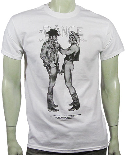 SALE: Cowboys in black on white T-SHIRT X- Large