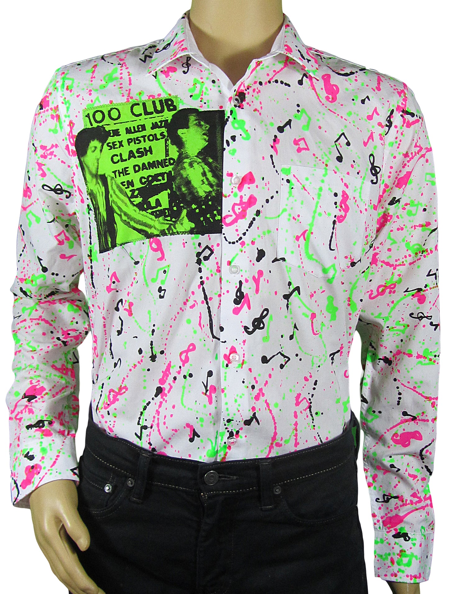 Splots white shirt with Green clash patch