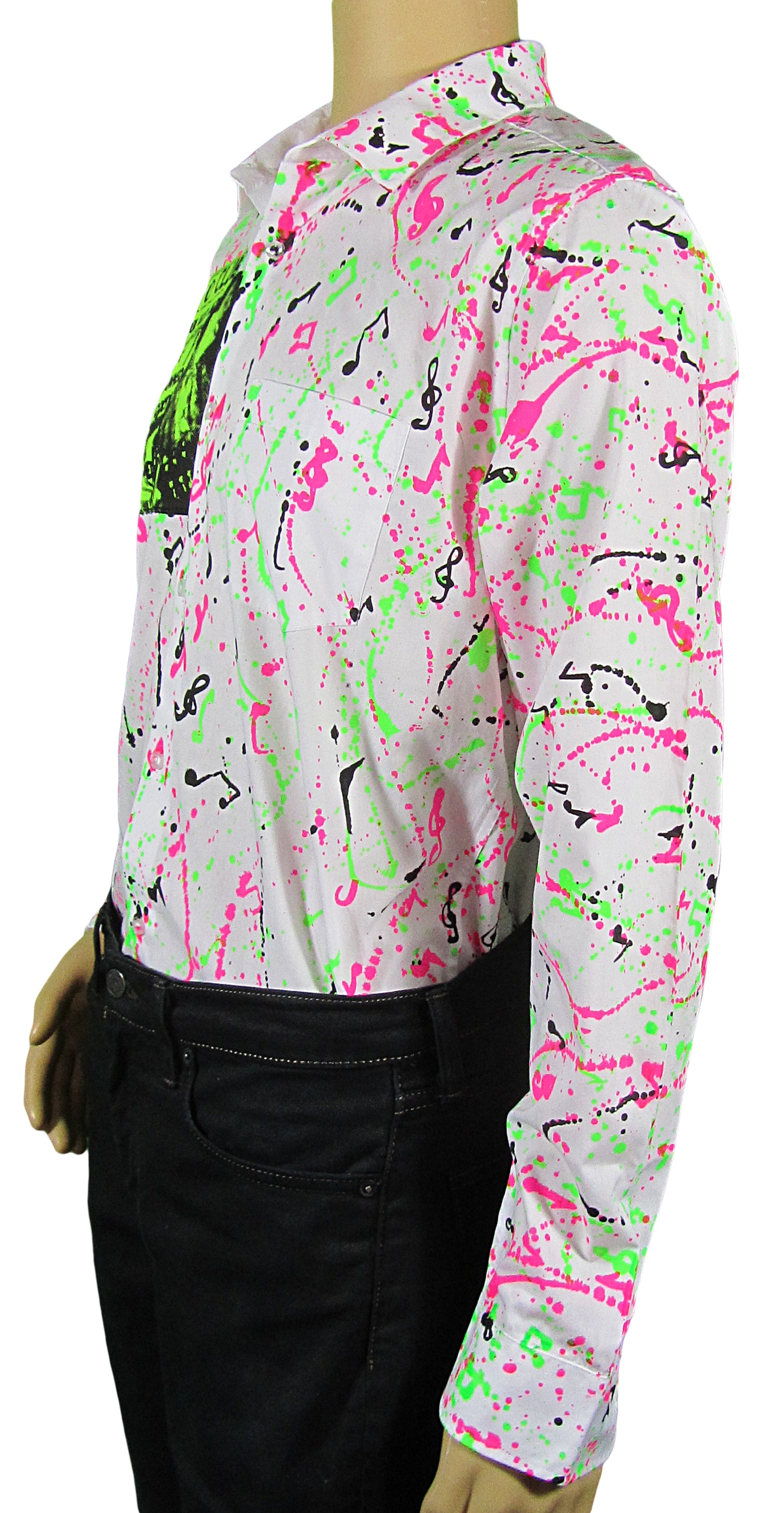 Splots white shirt with Green clash patch
