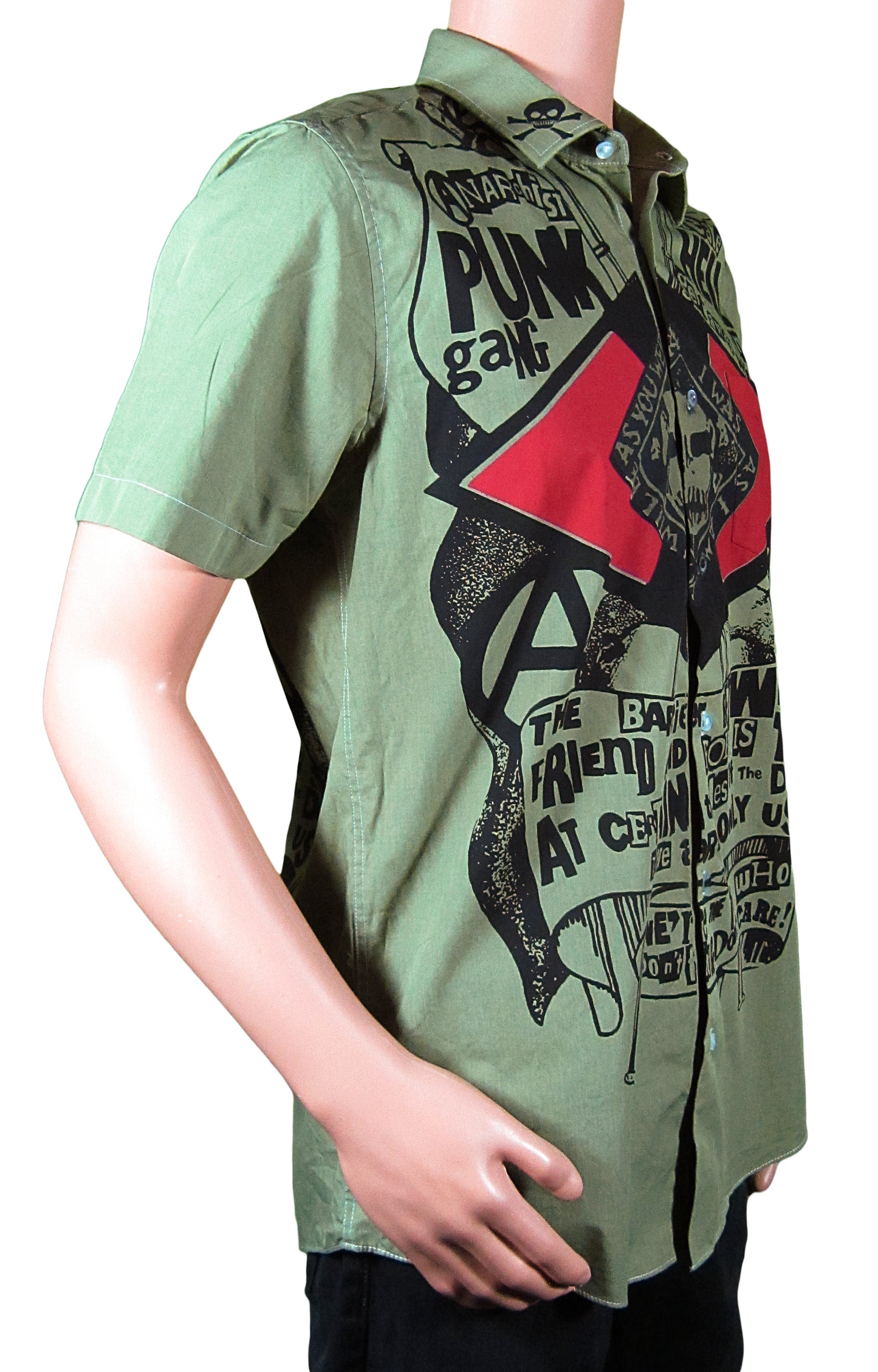 Anarchist Punk green short sleeved shirt