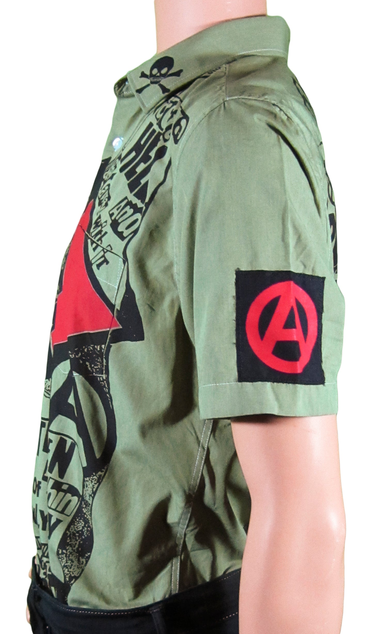 Anarchist Punk green short sleeved shirt