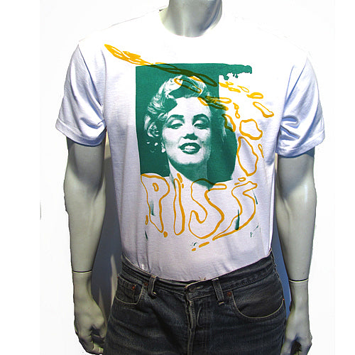SALE: Marilyn green on white T-SHIRT size XL 61cms 24” wide