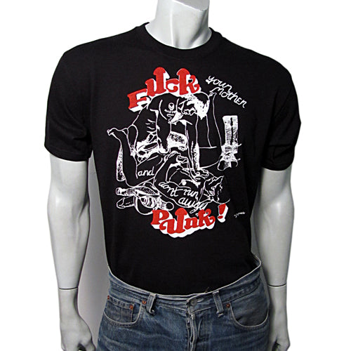 Fuck Punk on black T-SHIRT or MUSLIN