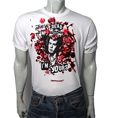 I'm Yours in red on white T-SHIRT or MUSLIN