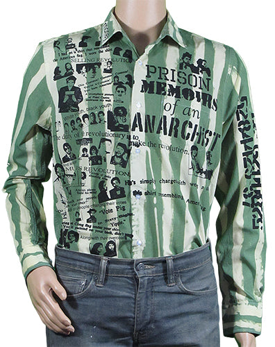 Prison Memoirs green striped shirt