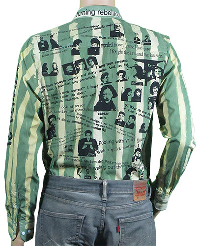 Prison Memoirs green striped shirt