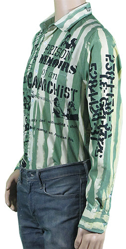 Prison Memoirs green striped shirt