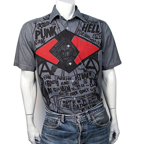 Anarchist Punk grey short sleeved shirt