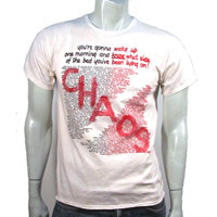 Wake Up in black and red on white T-SHIRT or MUSLIN