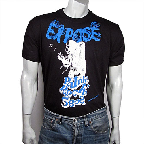 Expose blue on black T-SHIRT or MUSLIN