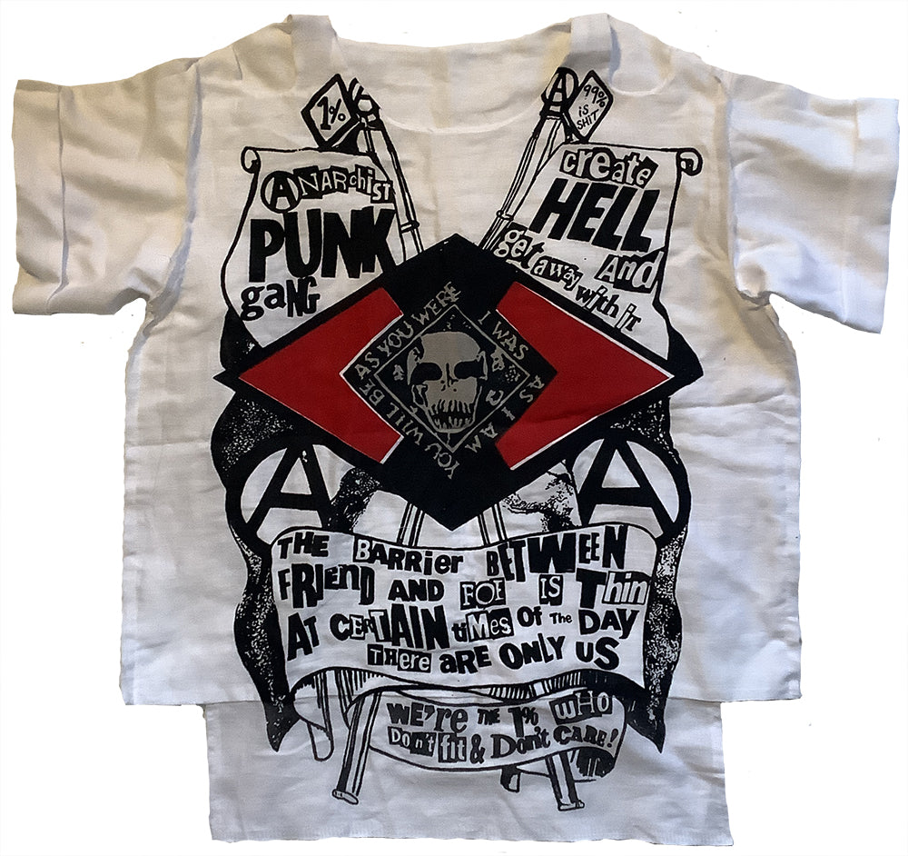 Anarchist Punk white T-SHIRT or MUSLIN
