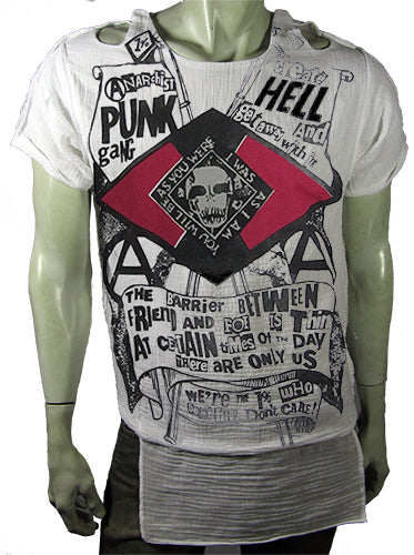 Anarchist Punk white T-SHIRT or MUSLIN