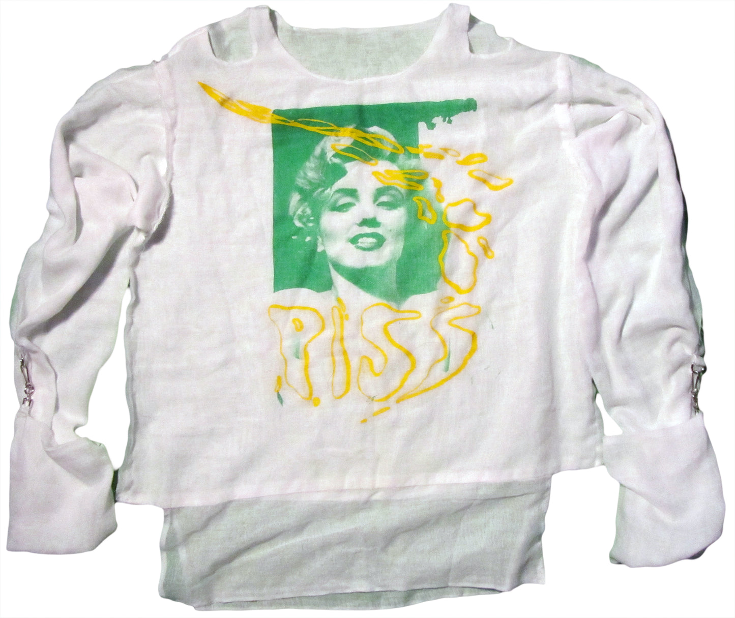 Marilyn in green on white T-SHIRT or MUSLIN