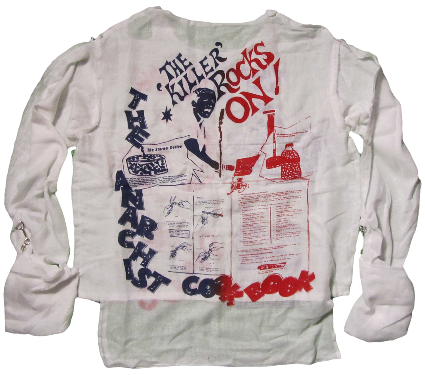 Vive le Rock in blue and red on white or MUSLIN