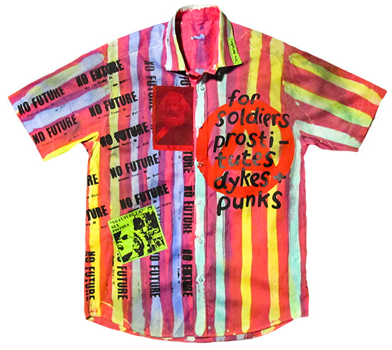 Seditionaries Label, pink striped short sleeved shirt