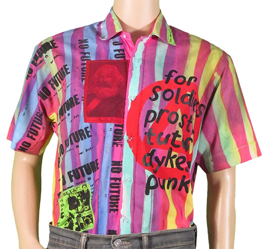 Seditionaries Label, pink striped short sleeved shirt
