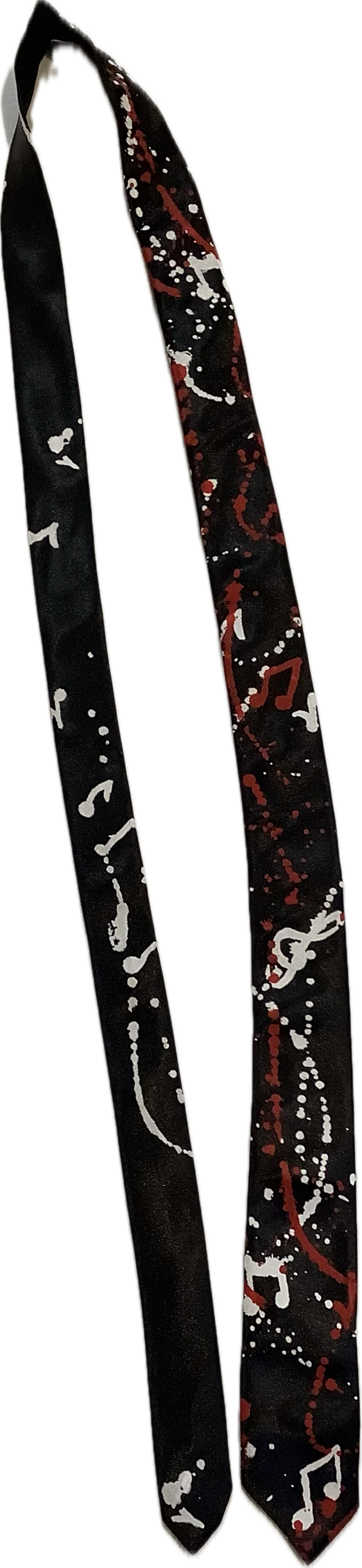 black Tie with Red & White musical Splots print