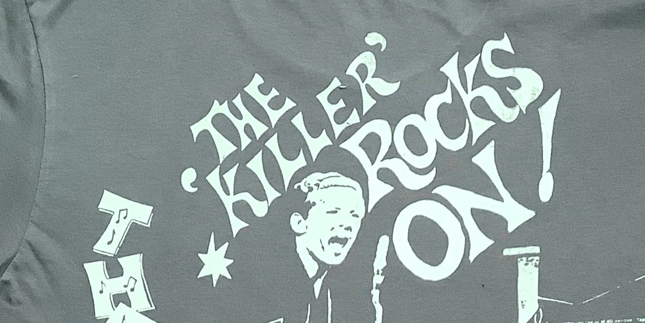 SALE: Large Vive le Rock dyed grey t-shirt (55cms across chest)