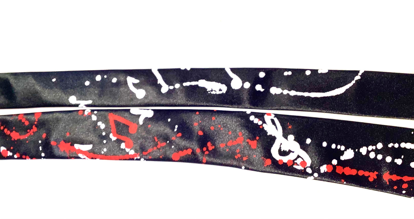 black Tie with Red & White musical Splots print