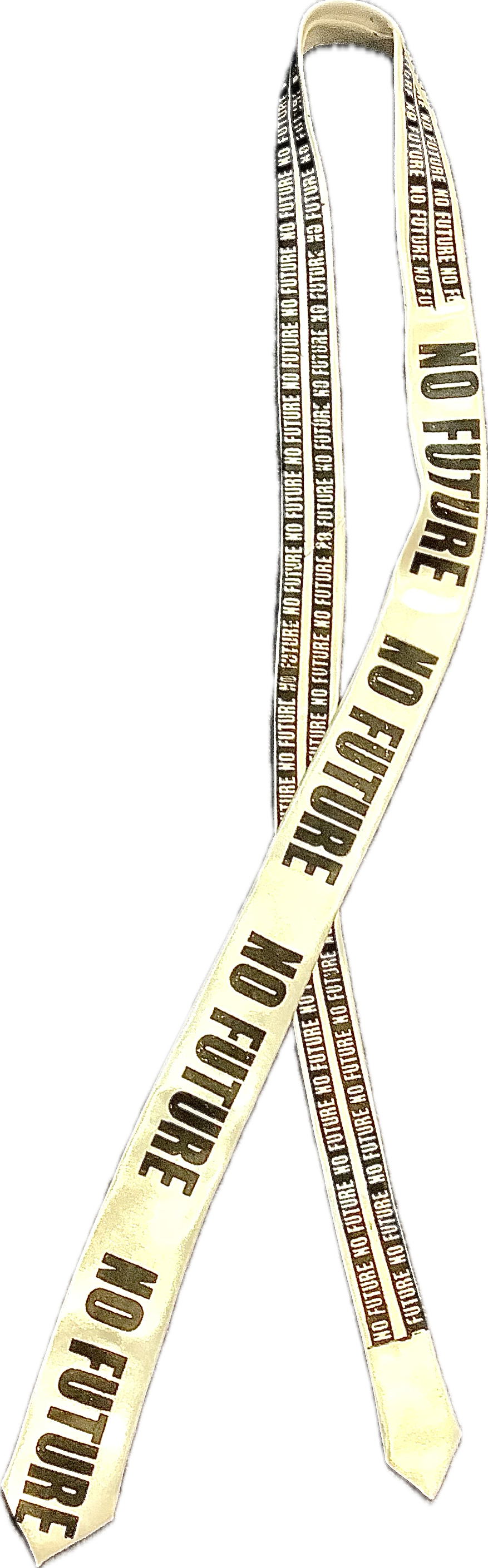 White Tie with Black NO FUTURE print