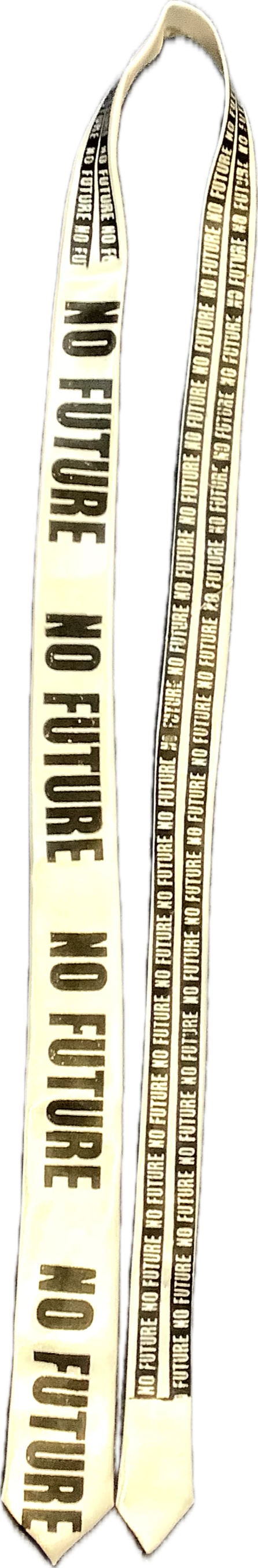 White Tie with Black NO FUTURE print