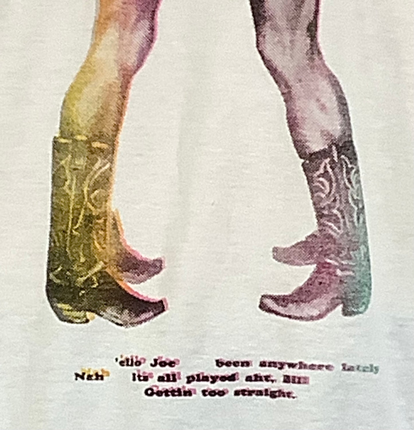 SALE: 2xl Cowboys on white inside out Tee 66 cms across