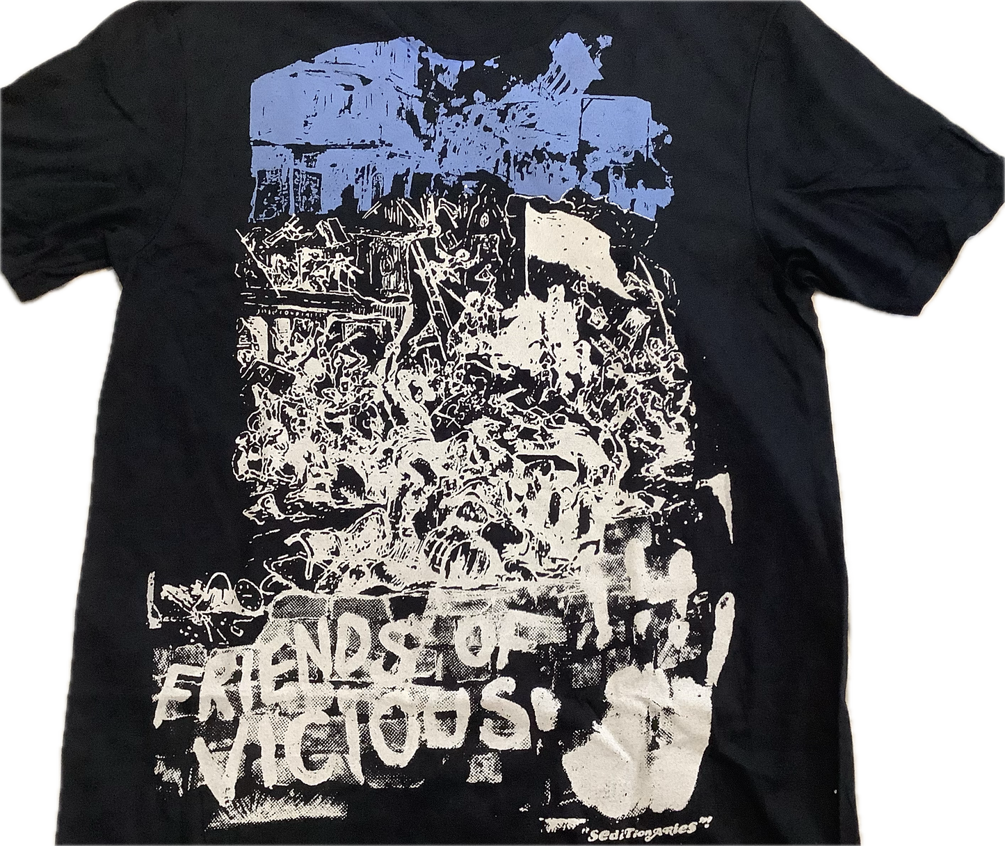 SALE: Friends of Vicious black t-shirt (medium) 52cm wide