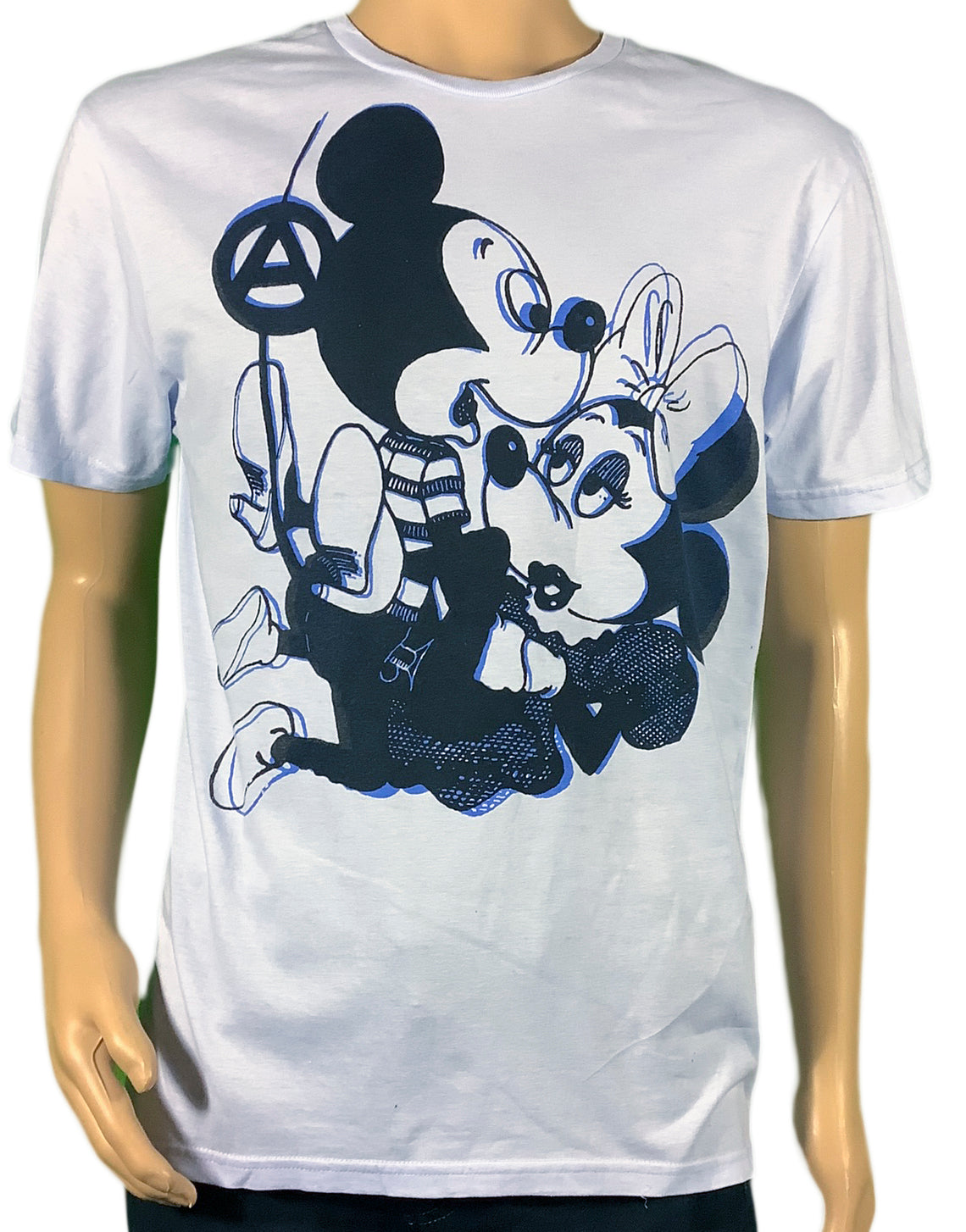 SALE: Mickey & Minnie dyed pale Blue t-shirt - XL